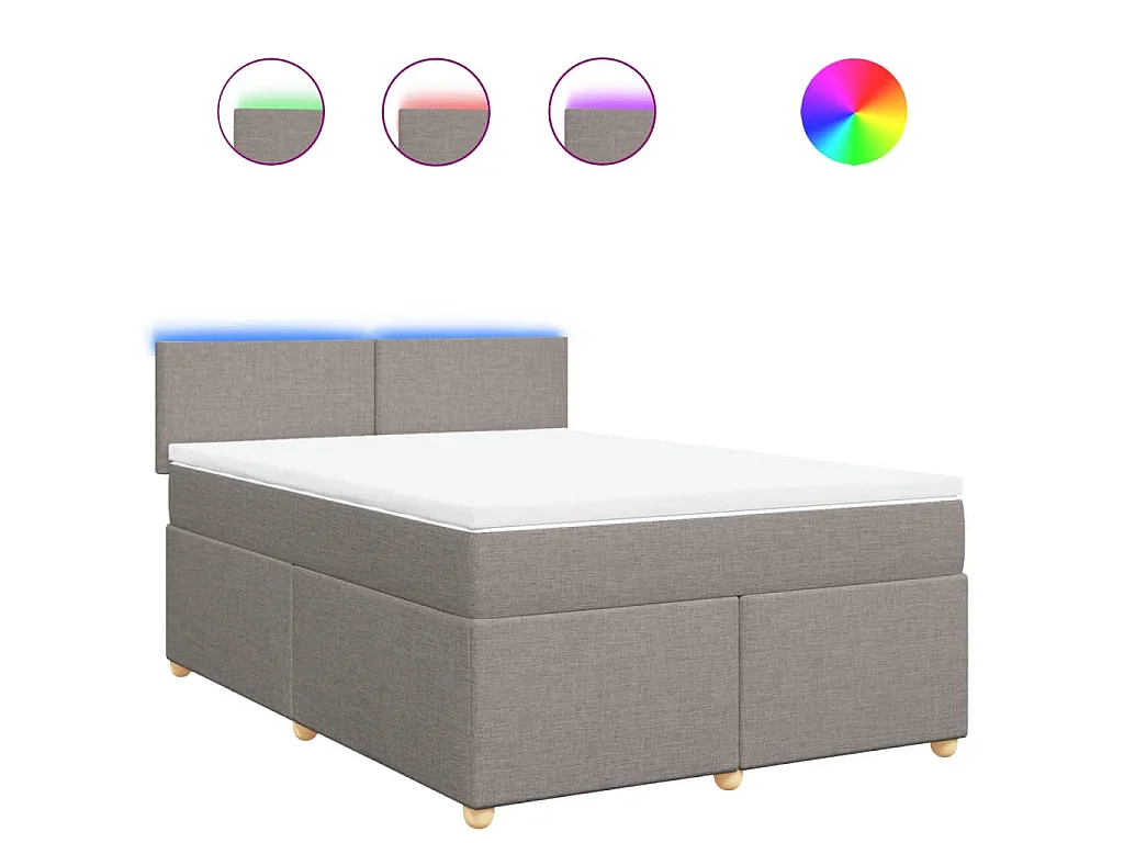 Boxspring met matras stof taupe 140x190 cm