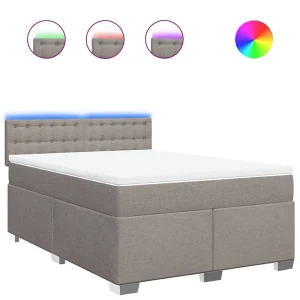 Boxspring met matras stof taupe 140×200 cm Boxspring met matras stof taupe 140×200 cm