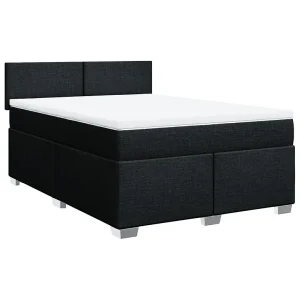 Boxspring met matras stof zwart 160×200 cm Boxspring met matras stof zwart 160×200 cm
