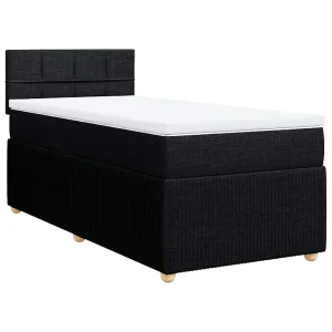 Boxspring met matras stof zwart 90×190 cm Boxspring met matras stof zwart 90×190 cm
