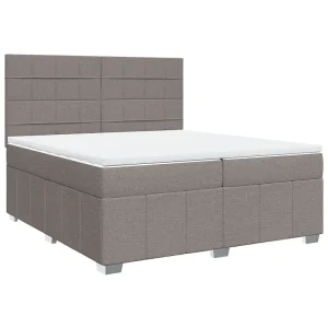 Boxspring met matras stof taupe 200×200 cm Boxspring met matras stof taupe 200×200 cm