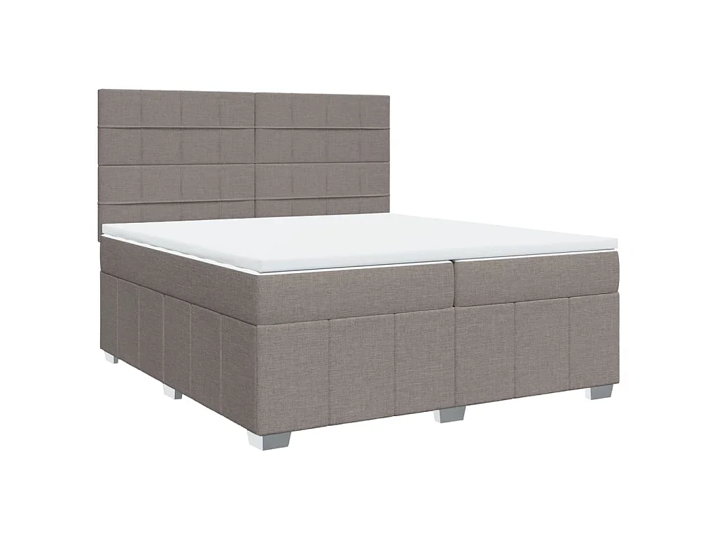 Boxspring met matras stof taupe 200x200 cm
