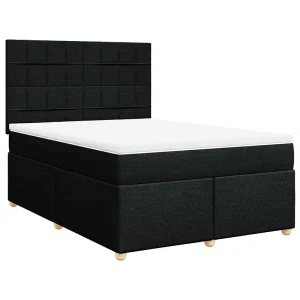 Boxspring met matras stof zwart 140×200 cm Boxspring met matras stof zwart 140×200 cm