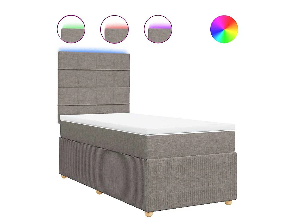 Boxspring met matras stof taupe 80x200 cm