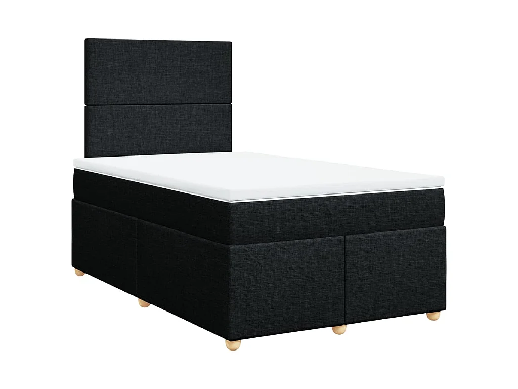Boxspring met matras stof zwart 120x190 cm