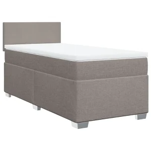 Boxspring met matras stof taupe 90×190 cm Boxspring met matras stof taupe 90×190 cm
