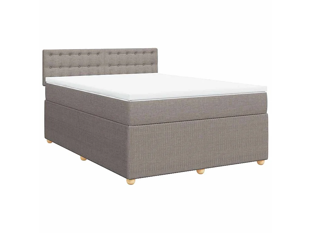 Boxspring met matras stof taupe 140x190 cm