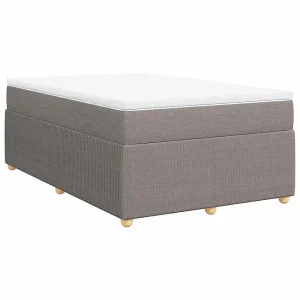 Boxspring met matras stof taupe 120×190 cm