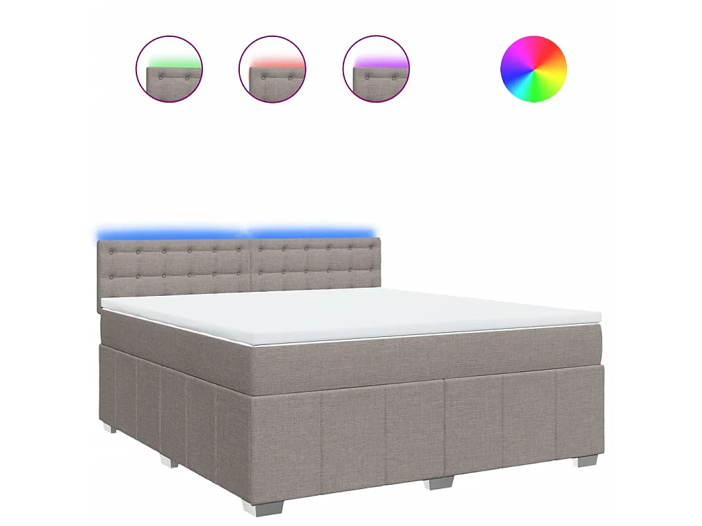 Boxspring met matras stof taupe 180x200 cm