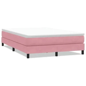 Boxspring zonder matras fluweel roze 140×220 cm