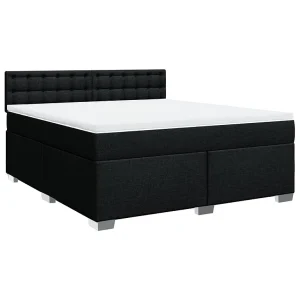 Boxspring met matras stof zwart 180×200 cm Boxspring met matras stof zwart 180×200 cm