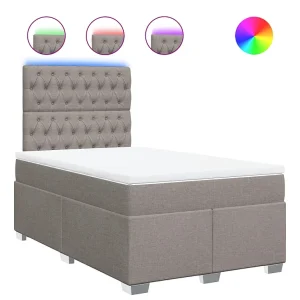 Boxspring met matras stof taupe 120×190 cm Boxspring met matras stof taupe 120×190 cm