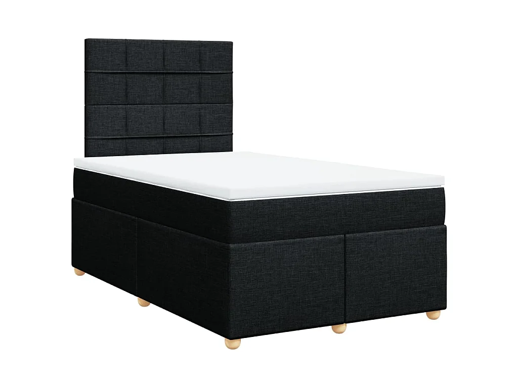 Boxspring met matras stof zwart 120x200 cm