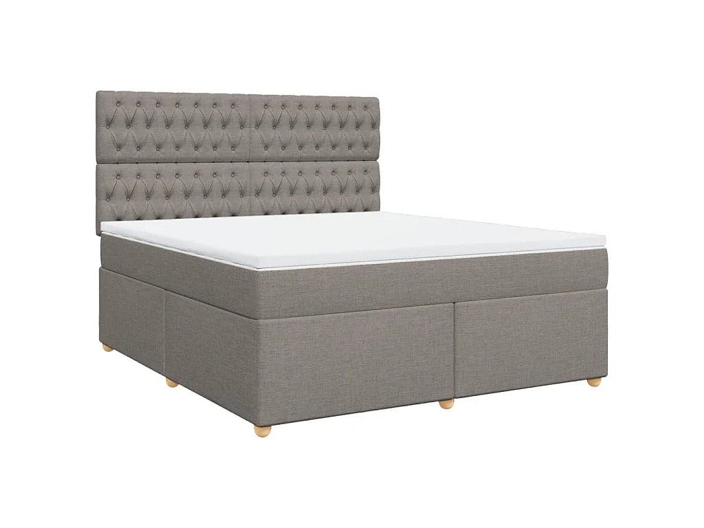Boxspring met matras stof taupe 180x200 cm