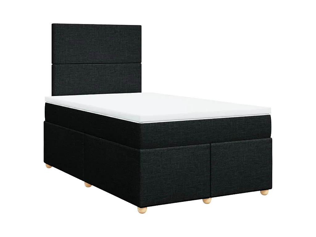 Boxspring met matras stof zwart 120x200 cm