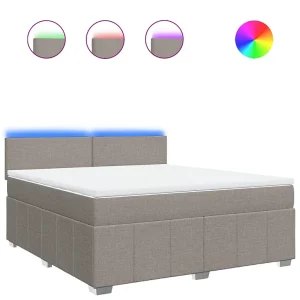 Boxspring met matras stof taupe 180×200 cm Boxspring met matras stof taupe 180×200 cm