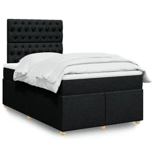 Boxspring met matras stof zwart 120×200 cm Boxspring met matras stof zwart 120×200 cm