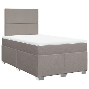 Boxspring met matras stof taupe 120×190 cm Boxspring met matras stof taupe 120×190 cm