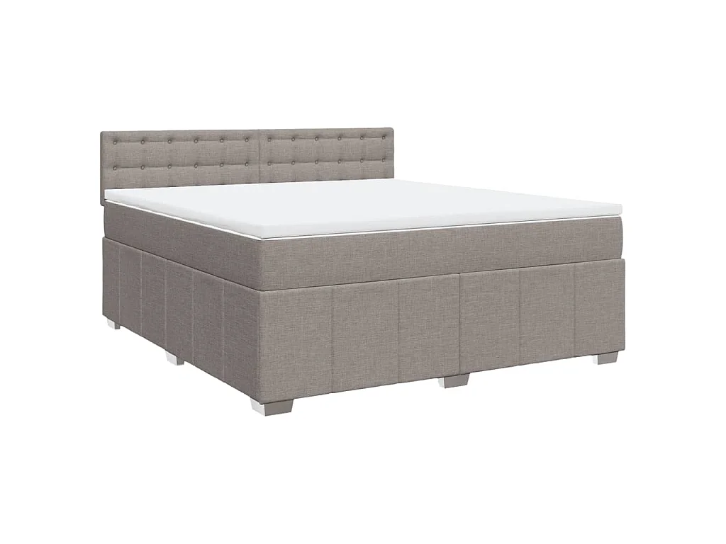 Boxspring met matras stof taupe 180x200 cm