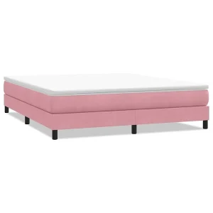 Boxspringbed zonder matras 180×220 cm fluweel roze Boxspringbed zonder matras 180×220 cm fluweel roze
