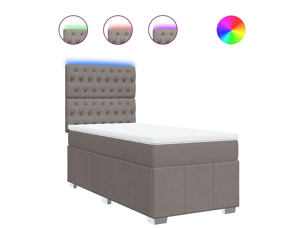 Boxspring met matras stof taupe 80x200 cm