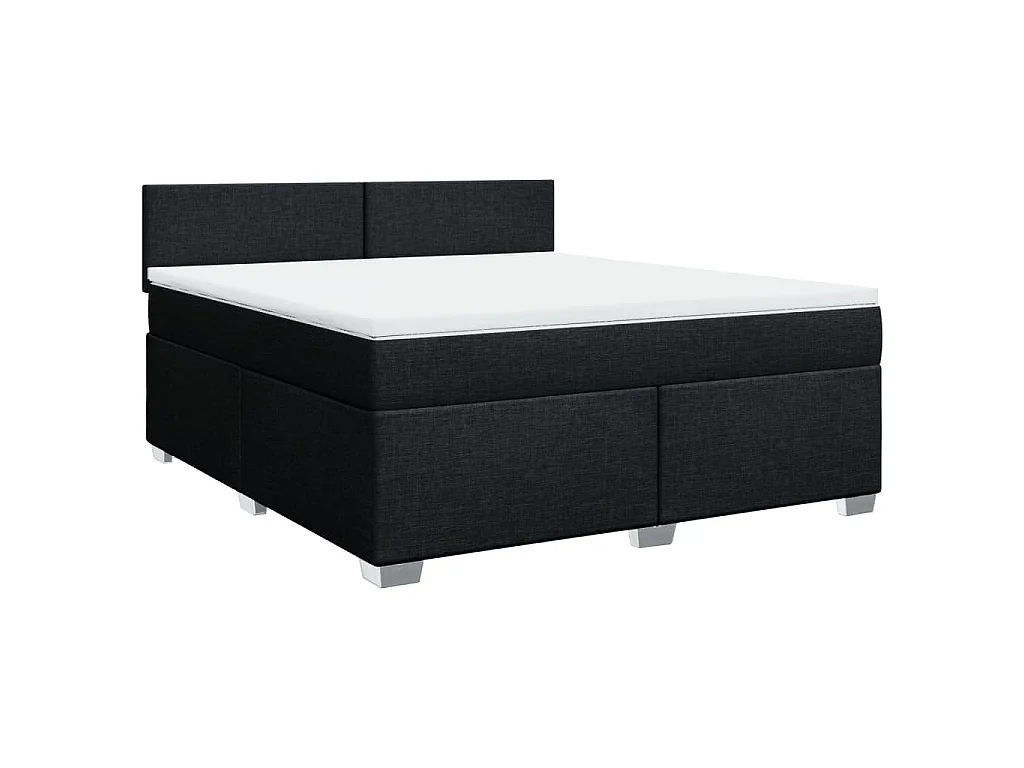 Boxspring met matras stof zwart 180x200 cm
