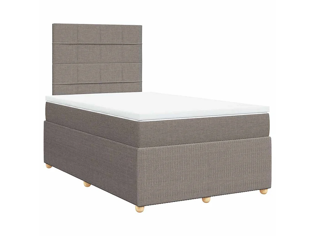 Boxspring met matras stof taupe 120x190 cm