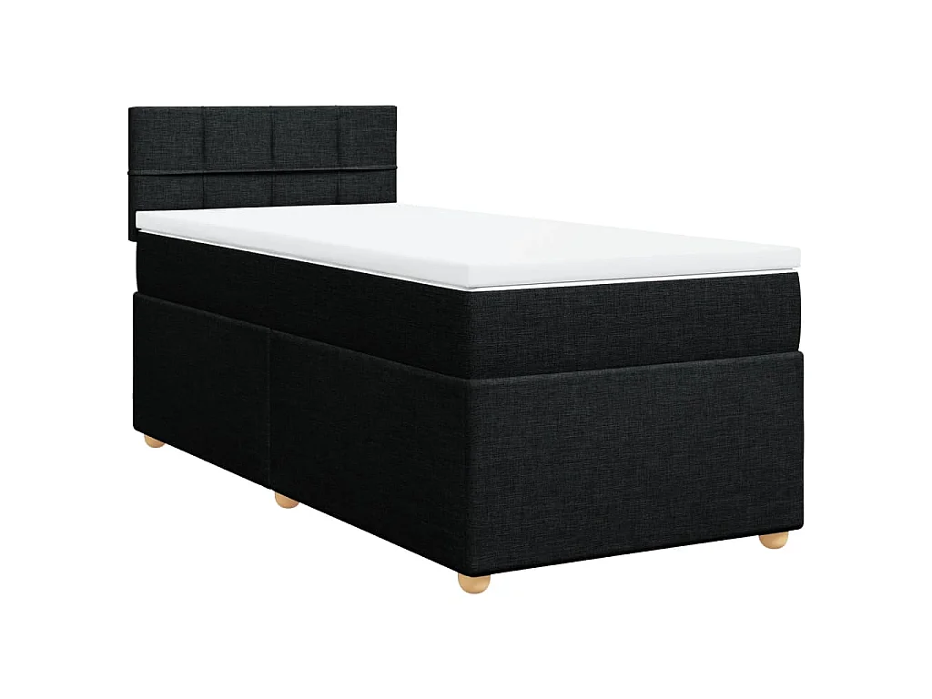Boxspring met matras stof zwart 90x190 cm