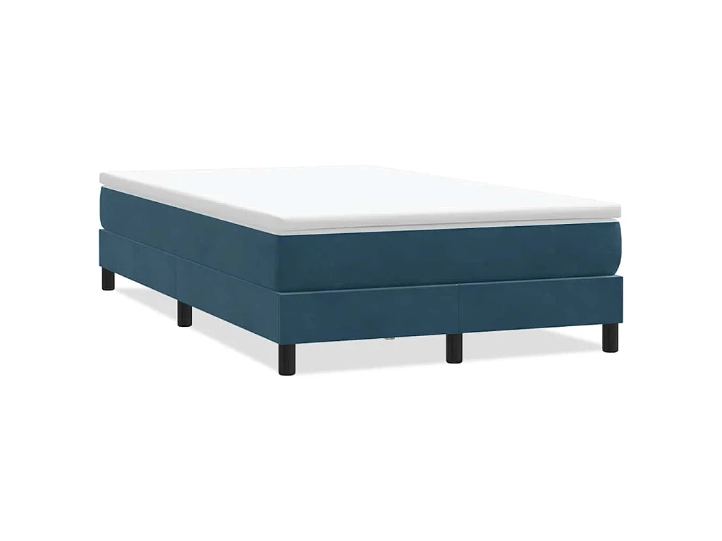Boxspring zonder matras fluweel donkerblauw 120x220 cm