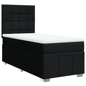 Boxspring met matras stof zwart 80×200 cm Boxspring met matras stof zwart 80×200 cm