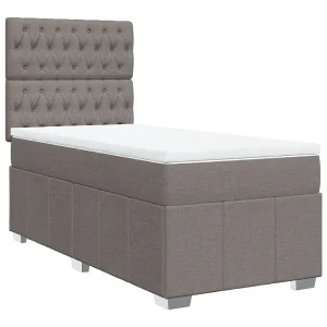 Boxspring met matras stof taupe 80×200 cm