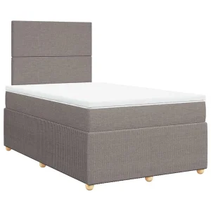 Boxspring met matras stof taupe 120×190 cm Boxspring met matras stof taupe 120×190 cm