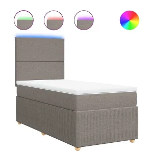 Boxspring met matras stof taupe 90×190 cm Boxspring met matras stof taupe 90×190 cm