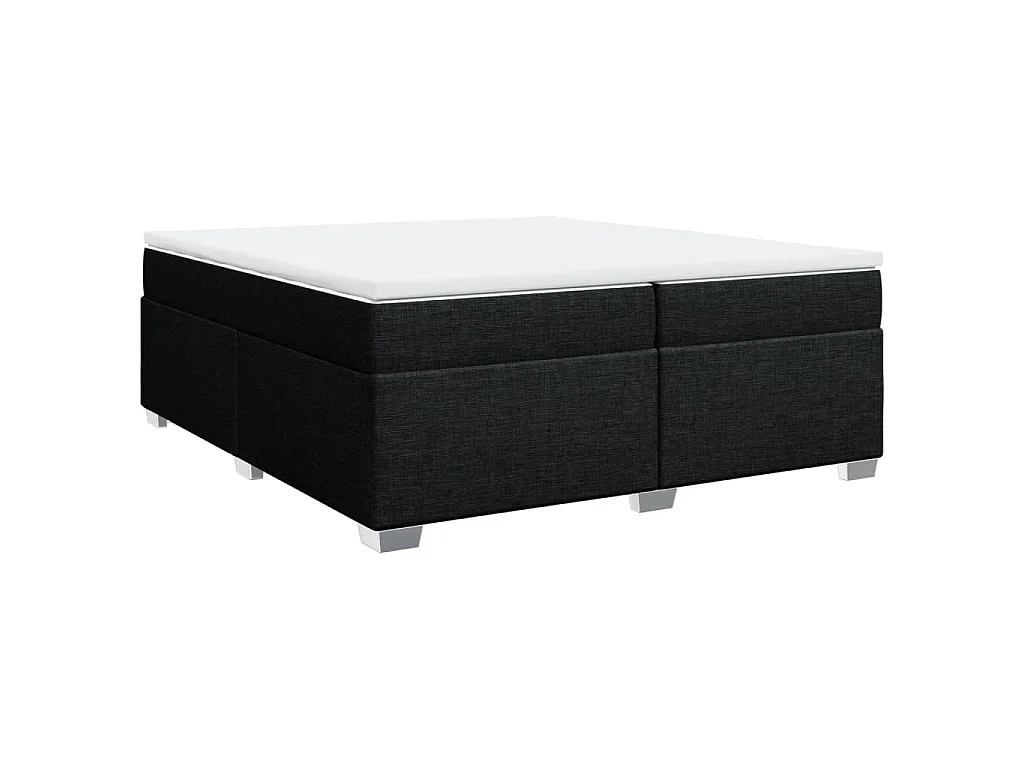 Boxspring met matras stof zwart 200x200 cm