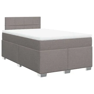 Boxspring met matras stof taupe 120×190 cm Boxspring met matras stof taupe 120×190 cm