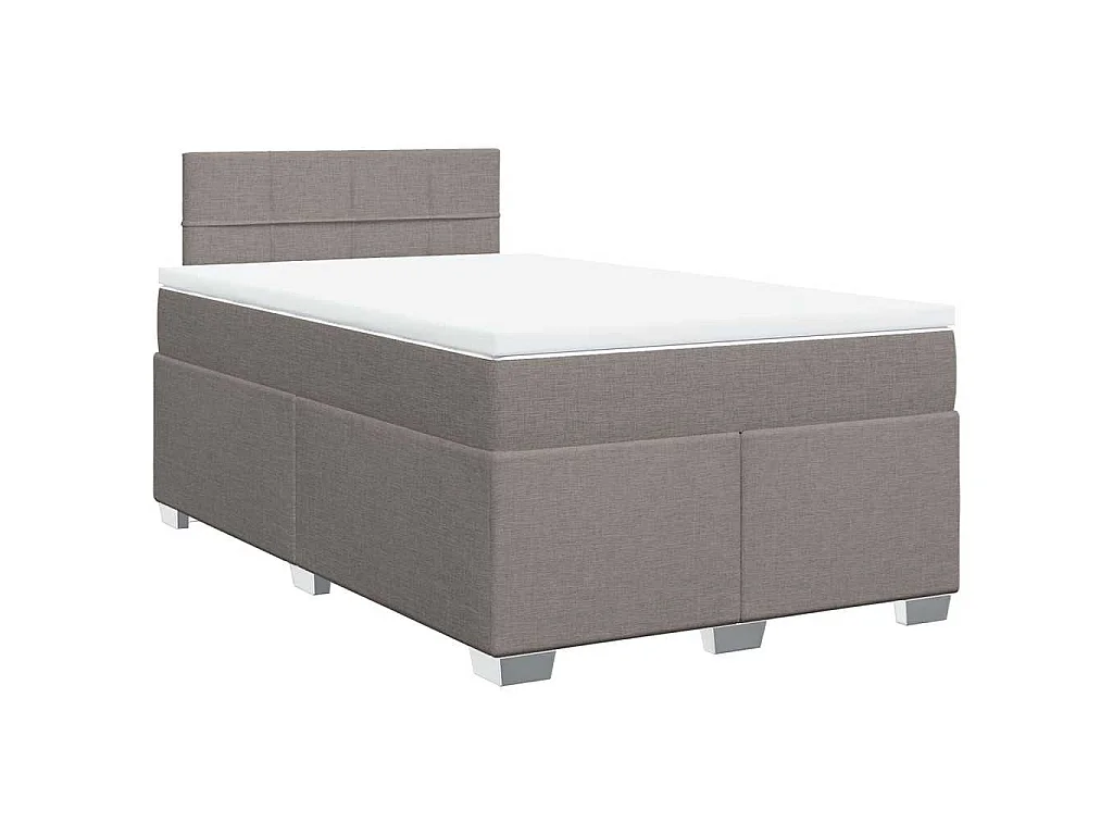 Boxspring met matras stof taupe 120x190 cm