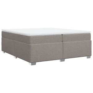 Boxspring met matras stof taupe 200×200 cm Boxspring met matras stof taupe 200×200 cm