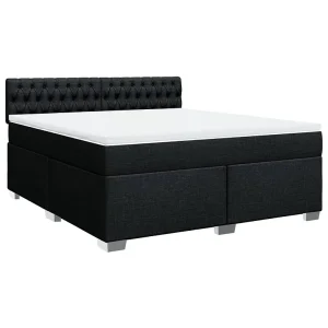 Boxspring met matras stof zwart 180×200 cm Boxspring met matras stof zwart 180×200 cm