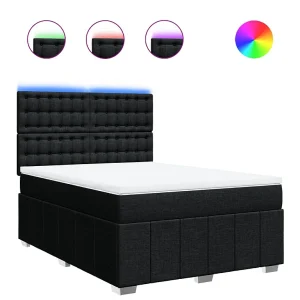 Boxspring met matras stof zwart 160×200 cm Boxspring met matras stof zwart 160×200 cm