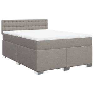 Boxspring met matras stof taupe 140×190 cm Boxspring met matras stof taupe 140×190 cm