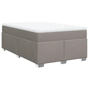 Boxspring met matras stof taupe 120×190 cm