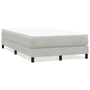 Boxspring zonder matras fluweel lichtgrijs 120×210 cm Boxspring zonder matras fluweel lichtgrijs 120×210 cm
