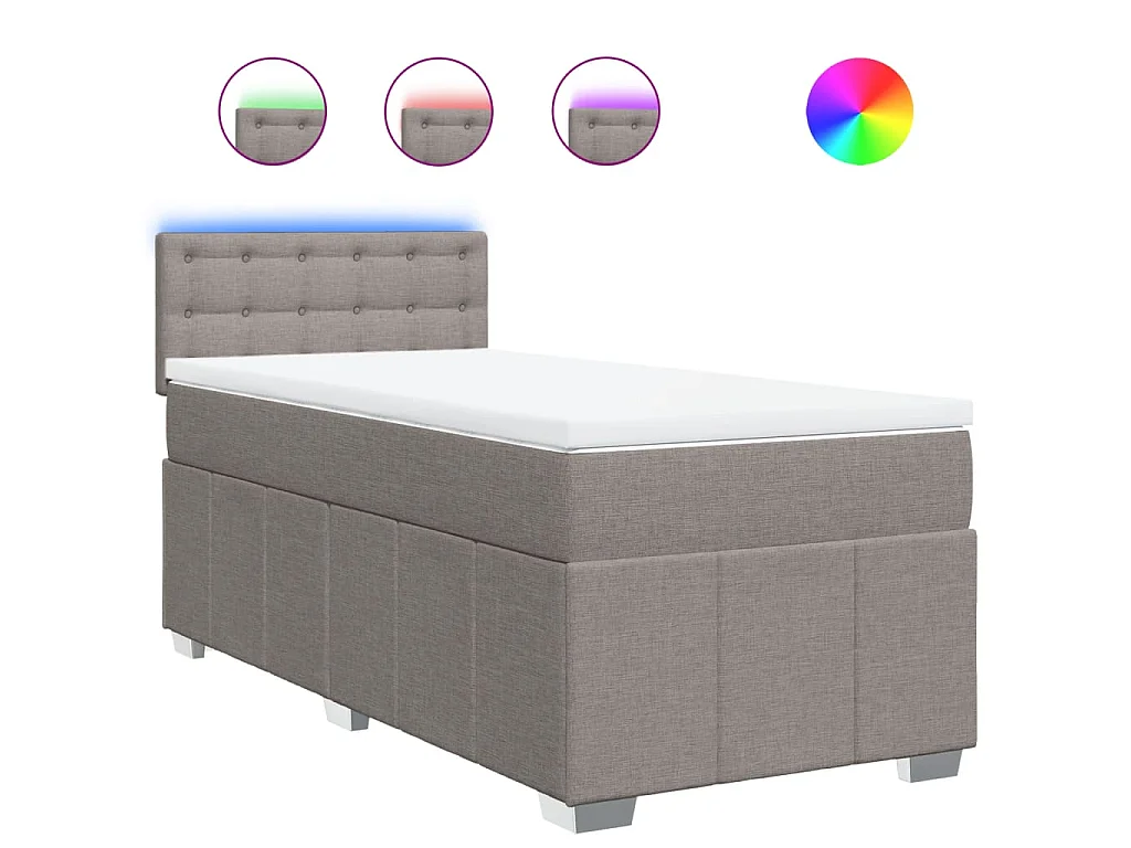 Boxspring met matras stof taupe 80x200 cm