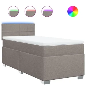Boxspring met matras stof taupe 90×200 cm Boxspring met matras stof taupe 90×200 cm
