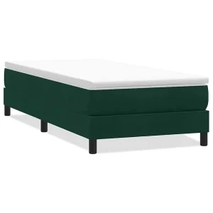 Boxspring zonder matras fluweel donkergroen 90×210 cm Boxspring zonder matras fluweel donkergroen 90×210 cm