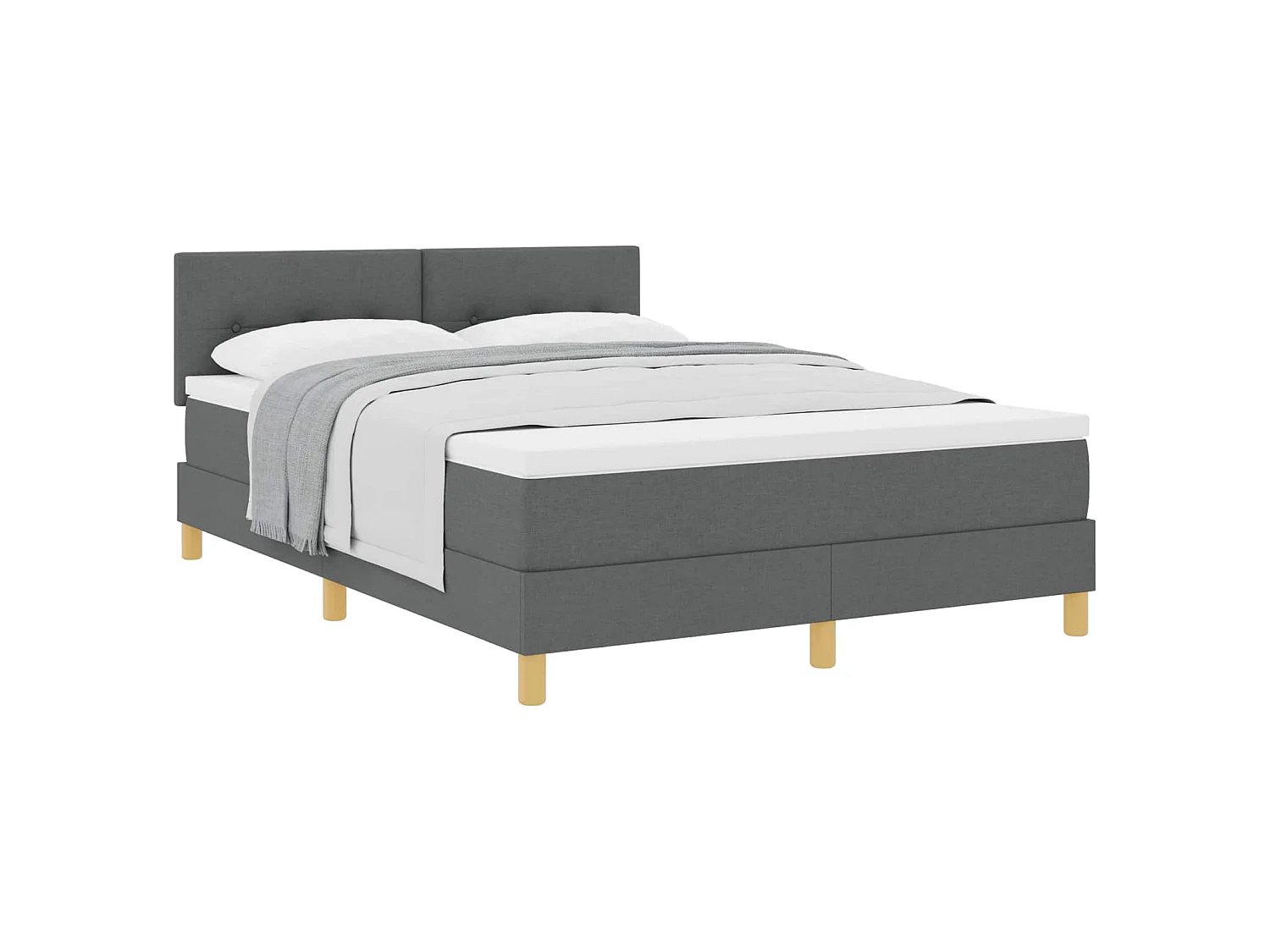 Boxspringbed met kussen Donkergrijs 140 x 200 cm Stof