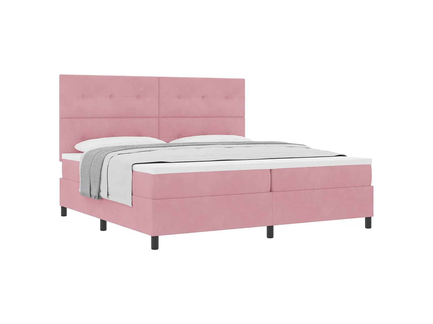 Boxspringbed met matras Roze 200 x 200 cm Fluweel