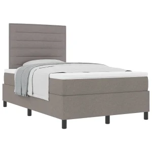 Boxspringbed met matras met hoofdeinde Taupe 120 x 190 cm Stof Boxspringbed met matras met hoofdeinde Taupe 120 x 190 cm Stof