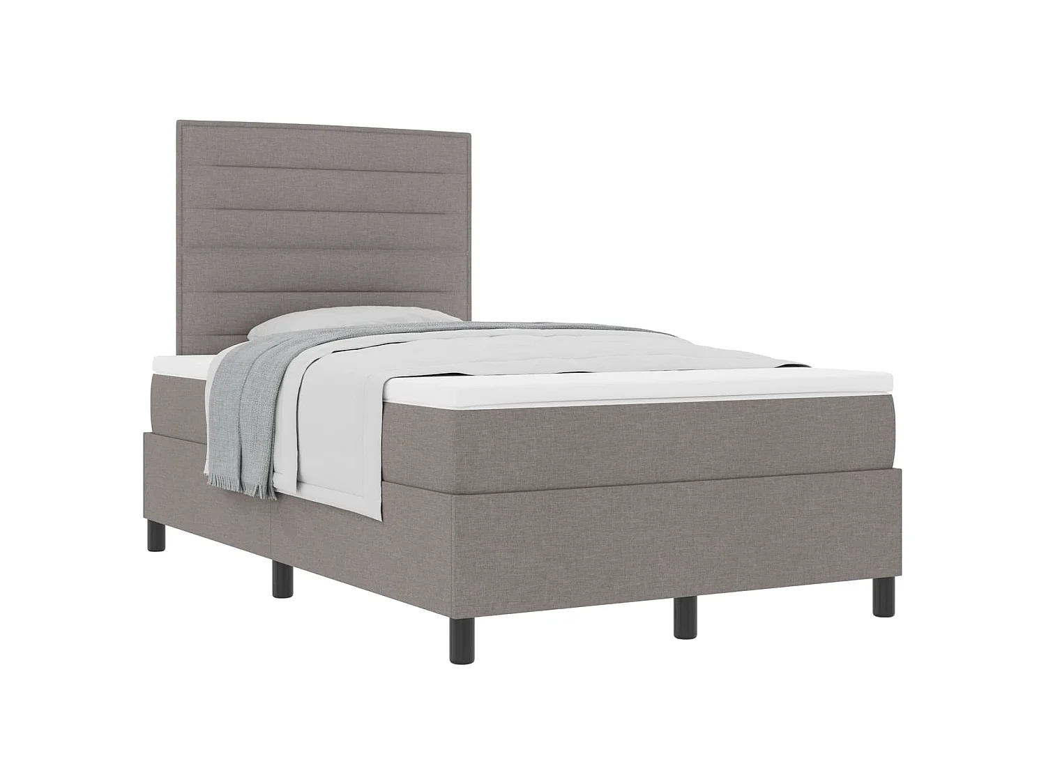 Boxspringbed met matras met hoofdeinde Taupe 120 x 190 cm Stof