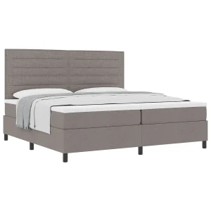 Boxspringbed met matras met hoofdeinde Taupe 200 x 200 cm Stof Boxspringbed met matras met hoofdeinde Taupe 200 x 200 cm Stof